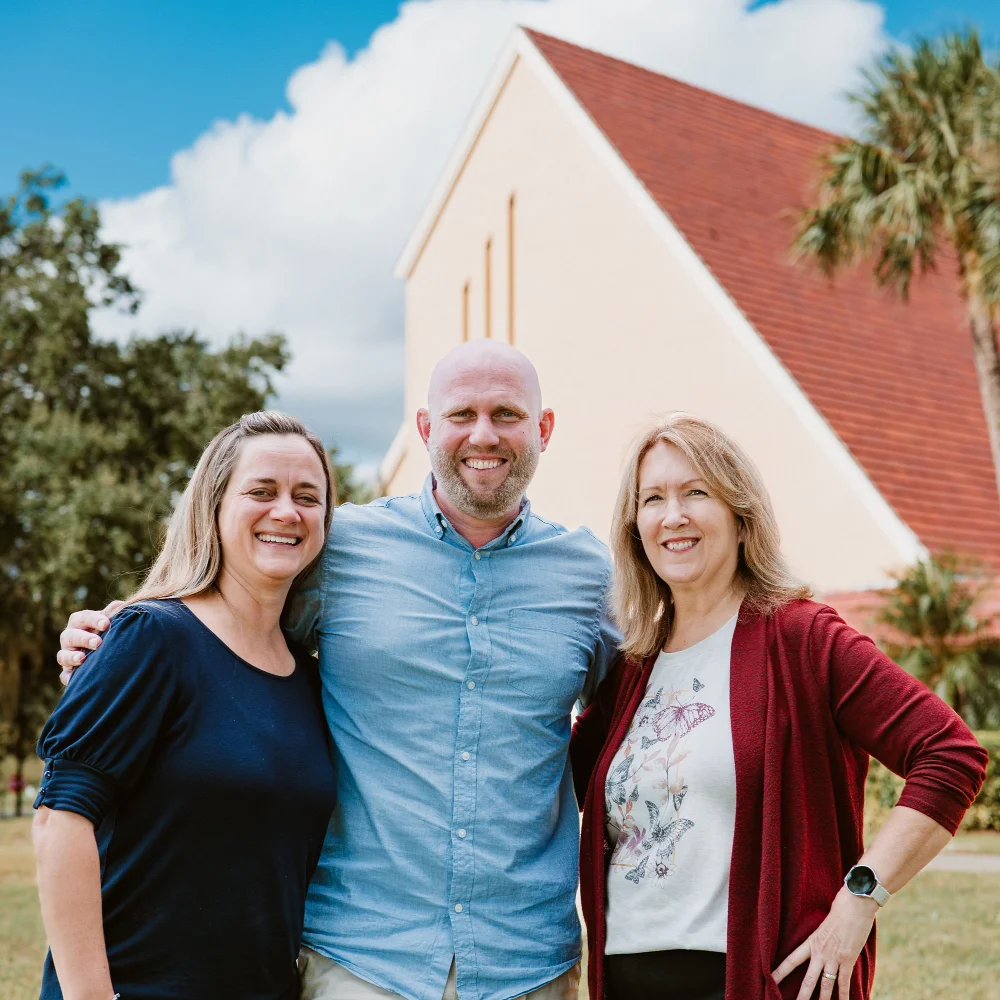 Forest Lake Church pastoral staff outside the sanctuary