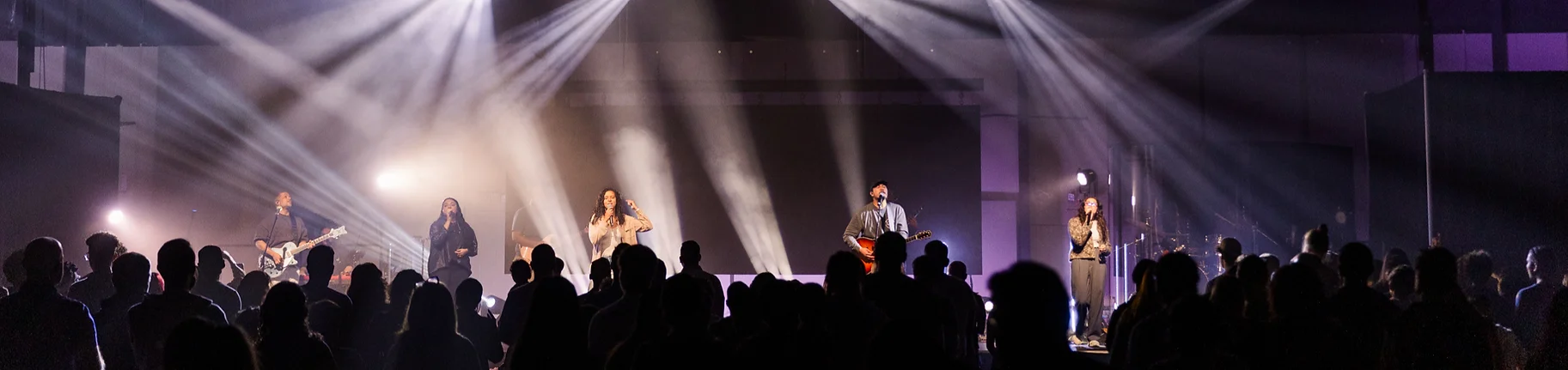 Warehouse Community worship night with the band leading and the room singing
